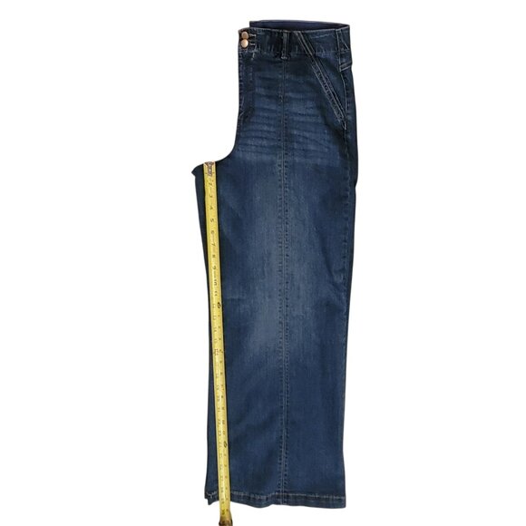 Democracy Skyrise Ab Solution Wide Leg High Rise Jeans Center Front Seam Sz 14 - Picture 6 of 10